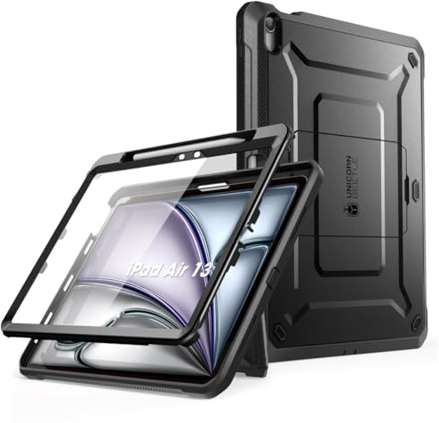 SUPCASE Funda para iPad Air M2 13 Pulgadas 2024 [UB Pro] Compatible con Carga de Lápiz y Protector de Pantalla Incorporado Protectora de Cuerpo Completo Resistente Case para iPad Air M2 13 (Negro)