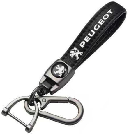 Porte-clés de Voiture pour Peugeot 407 Coupe,résistant à L'usure et à la Poussière Accessoires de Clé de Voiture Pièces de Rechange Décoratives Cadeaux Personnalisés et Créatifs,Bla-ck-M