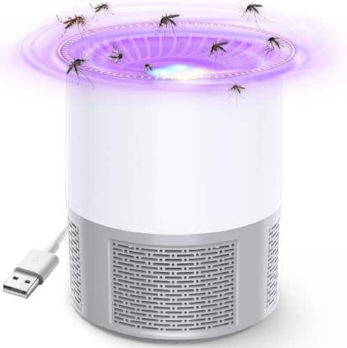 Elektrisch Fliegenfalle, Insektenvernichter Elektrisch Mückenfalle Tragbare UV Fliegenfalle Mückenschutz Stumm USB Mückenlampe Moskitoschutz Insektenfalle für Haus Aussen Camping Garten bubbacare