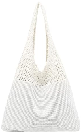 Crochet Mesh Tote Bag For Women - Knit Summer Hobo Shoulder Bags, Large Capacity Clutchping Travel Daily Holiday Essentials