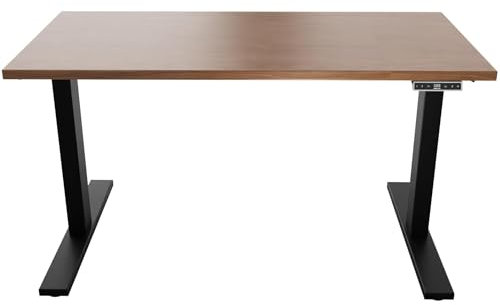 Bisley E-WonderTech elektrisch höhenverstellbarer Schreibtisch 180x80 cm in Schwarz/Walnuss - Elektrischer Tisch höhenverstellbar mit Memory-Funktion