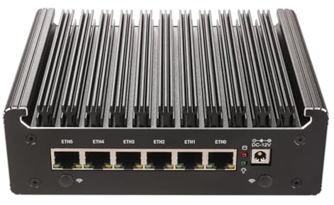 HSIPC 11th Gen i3 1125G4 Firewall Micro Dispositif Mini PC Nano PC Routeur PC (16G 128G) avec 6 RJ45 2500M, AES-NI, HDMI USB 3.0 COM, Compatible avec Pfsense OPNsense