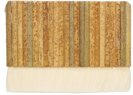 YOKIVE Hake Brush, Bamboo Handle Painting Brush Sheep Hair Hake Paint Blending Brushes, Great for Pottery Painting Watercolor Dust Cleaning Ceramic, (White, 5.5x7.1 Inches)