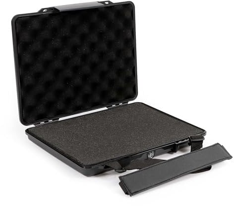 Wiltec Universalkoffer 33,2 x 26,1 x 4,9 cm, Transportkoffer mit Tragegurt, Schutzkoffer aus ABS, Koffer mit Würfelschaumstoff