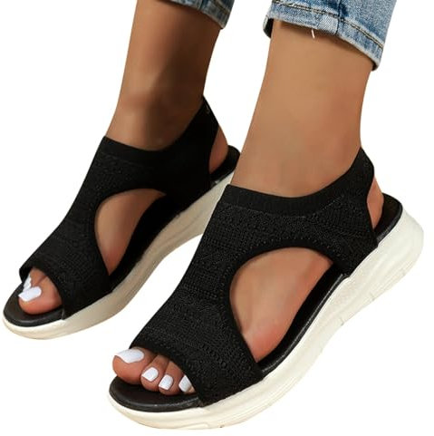Sandalen Damen Sommer, orthopädische Schuhe, Orthopädische Sandalen Damen Breite Füße Hausschuhe Schlappen Slides Offene Schuhe mit Fussbett Bequem Sommerschuhe Barfuss