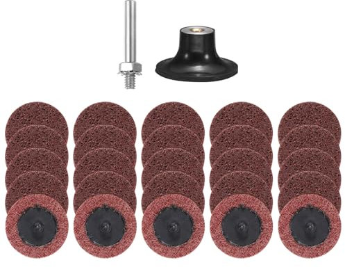 sourcing map 26pcs Quick Change Discs Set 2 Roll Lock Sanding Discs with 1/4 Shank Pad Holder Medium Grit Surface Conditioning Disc for Polish Rust Removal