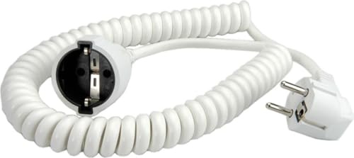 BACHMANN Schutzkontakt-Spiralverlängerung PVC 4m weiß