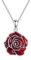 ONEFINTIY Collana con rosa rossa in argento sterling 925 con ciondolo a forma di fiore rosso smaltato, regalo per donna, misura unica, Argento sterling, Nessuna pietra preziosa