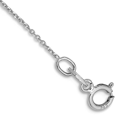 Chaîne de cheville en or blanc massif 10 carats 0,6 mm pour homme et femme