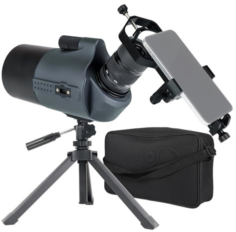 Svbony SV41Pro Mini Mak Spotting Scope With SV214Pro Smartphone Adapter, 28-84X80mm Angled Maksutov Spotter Scope, FMC 1.25 Detachable Eyepiece Compatible SC001 Camera for Target Shooting Astronomy