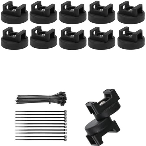 Magnetic Cable Zip Tie Mount Kit,Multipurpose Cable Magnets Wire Management Tie Holders,Strong Magnetic Wire Mount Base with Nylon Zip Ties (10pcs, 31mm)