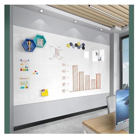 IYUESQ Papier Tableau Blanc magnétique, Rouleau de Papier Peint en Vinyle effaçable Auto-adhésif à Faire soi-même, Tableaux effaçables à Sec pour Bureau, Salle de Jeux, Bureau, Tableau à