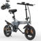 Eskute F100 Electric Folding Bike, 14 Electric Commuter Bicycle 36V 9Ah Battery, Range 35 Miles, Mini Folding Ebike with Phone Holder & USB Charging Port, LCD Display, Foldable Ebike for Teens/Adults