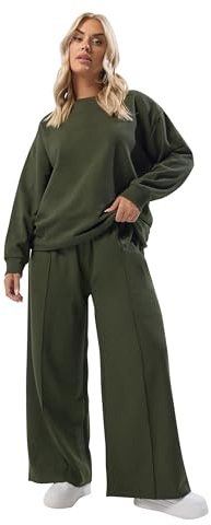 Yours Curve Khaki Wide Leg Joggers - Women's - Plus Size Curve