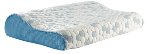 NORDIC SCHILLER Visco Cooler Series Doppel-Nackenstützkissen – 60x40x12/11 cm, Ergonomisches Visco-Gelschaum Kissen mit Kühlender Cool-Touch-Oberfläche,Hypoallergen, Abnehmbarer Bezug, Druckentlastend