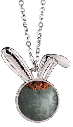 Halskette mit Hasen-Anhänger, graues Mahagoni-Ornament, Kaninchen, Tierschmuck, Geschenk