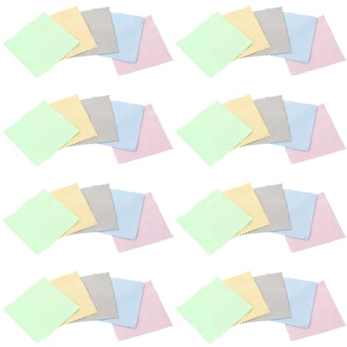 PLAFOPE 100 Stück Glasscheiben-Reinigungstuch gläser Bildschirmreiniger putzmittel Reinigungstücher für Brillen handy putztücher Brillen-Mikrofasertuch Glasreinigungs-Mikrofasertücher