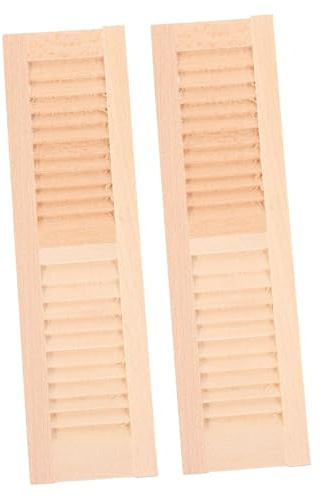 VICASKY Lot de 2 Volets Miniatures en Bois pour Poupée Décorations pour Meubles Miniatures en Bois Accessoires pour Maisons de Poupée Modèles Décoratifs