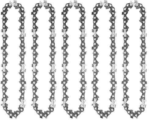 Joycabin 5 Stück Sägeketten 8 Zoll (20cm) mit 47 TG 1,1mm 1/4 LP Kettensäge Ersatzkette für Mini Akku Kettensägen Kette, Elektro Kettensägen Zubehör Ketten Ersatz für Gartenbaum Landwirtschaft