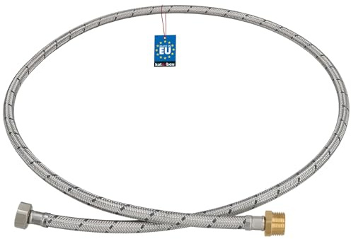 KOTARBAU® Flexschlauch 1/2 x 1/2, Wasserschlauch 150 cm, Panzerschlauch | Außengewinde x Innengewinde, Anschlussschlauch für Armatur, Schlauch Für Wasserhahn, Edelstahlummantelt