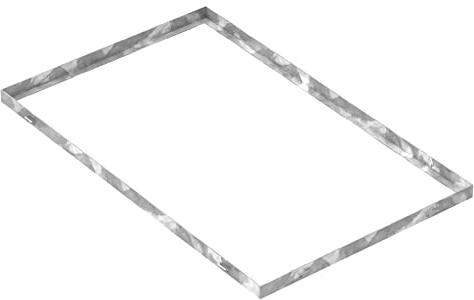 Fenau - Gitterrost-Zarge 500 x 800 x 28 mm für Rosthöhe von 25 mm, verzinkt – mit Aussparung für Maueranker - Passend für Baunorm-Rost: Fenau 490 x 790 x 25 mm