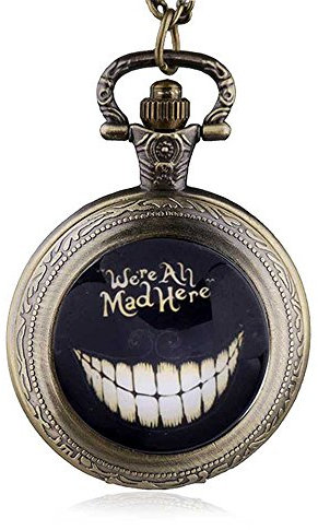 FENKOO Schöne Taschenuhr Retro Medium Uhr Alice im Wunderland Uhr Quarz Taschenuhr (Color : 3)