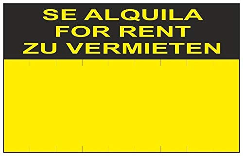 MovilCom® - Señal SE ALQUILA IDIOMAS PVC 0,4mm AMARILLO 350X450mm Cartel inmobiliario (ref.RD50406)