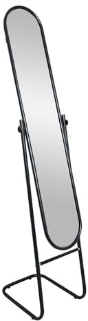 Harbour Housewares Round Full-Length Mirror - 153cm x 30cm - Black Freestanding Bedroom Large Long Tall Full Length Mirror with Metal Frame for Living Room, Bedroom