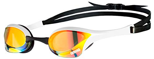 ARENA Cobra Ultra Swipe Mirror Unisex Race Schwimmbrille für Erwachsene, Taucherbrille mit Gebogenen Spiegelgläsern, Anti-Beschlag, UV-Schutz, 5 Austauschbare Nasenstege