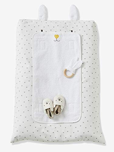 VERTBAUDET Housse de Matelas à Langer Lapin Blanc imprimé TU