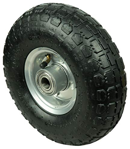 HRB Luftrad für Sackkarre, 260 mm mit Stahlfelge, Tragkraft 130 Kg, Eratzrad mit hochbelastbarem Kuellager, gute Laufeigenschaften