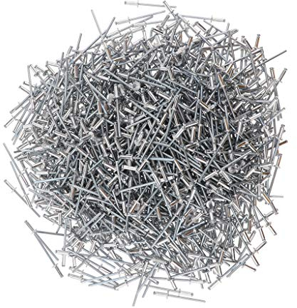 Milageto Nieten Aluminium Blindnieten 3,0 Mm, Menge 1000 Stück - Silber, 3,0 x 8 mm