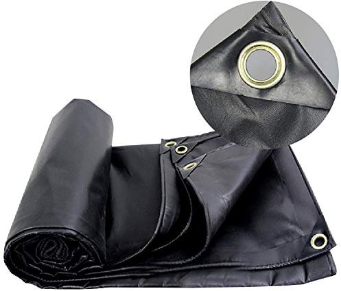 GJSN Groß Heavy Duty Persenning Schwarz Ripstop Tarps Mit Tüllen | Dicke Wasserdichte Abdeckungen Für Pool, Brennholz, Holzstapel, Gewächshäuser Barn Tarpaulin Wasserdichten Heavy Duty,2Mx2M