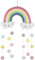 RAILONCH Nordic Regenbogen Wandbehang, handgewebte Wolken Regenbogen Makramee Wandteppich, Wanddeko mit Pompon für Neugeborene Babyzimmer (6)