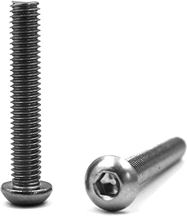 Linsenkopfschraube mit Innensechskant (ISK) nach Norm: ISO 7380-1 rostfreier Edelstahl A2 V2A Vollgewinde Halbrundkopfschraube Flachkopfschraube Linsenschraube (10 Stück, M8 x 16 mm)