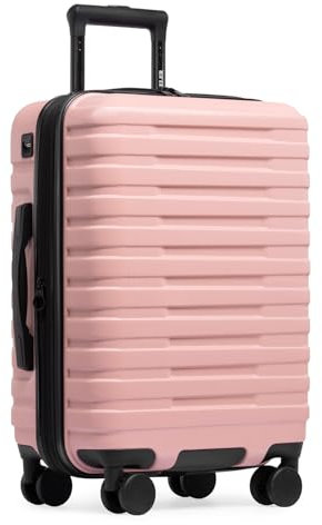 U.S. Traveler Boren Hartschalenkoffer aus Polycarbonat, robust, mit 8 Spinnrollen, Aluminiumgriff, Pink, Carry-on 22-Inch, USB Port, Boren Hartschalenkoffer aus Polycarbonat, robust, mit 8