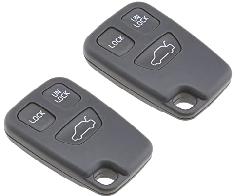 ECSiNG 2 Stück Auto Fernbedienung Schlüssel Gehäuse 3 Tasten Kompatibel mit Volvo 850 960 C70 S40 S60 S70 S80 S90 V40 V70 V90 XC70 XC9