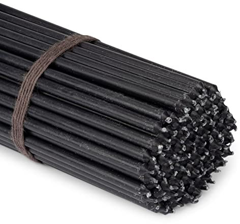 NKlaus - 100x Stabkerzen schwarz Tropffrei L 24cm Ritualkerze Premiumwachs Paraffin 36128