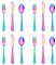 E-far 12-Piece Rainbow Kids Silverware, Stainless Steel Toddler Kids Utensils Safe for Preschooler/Children, Includes 4 Forks 4 Spoons 4 Knife, Slimline Look & Small Size, Rust Free