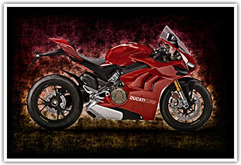 CanvasArts Ducati Panigale V4 - Poster - Wandbild Motorrad Modern (60 x 40 cm, Poster)