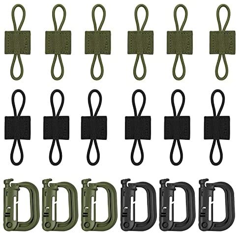 18stk Taktischer Rucksack Weste Gürtel Gear Clip Set Molle Bag System Befestigungen Outdoor Tool Taktisches Gurtband Mit Schnalle D-Ring Verriegelung Hängender Haken, für Taktische Rucksack(3 Farben)