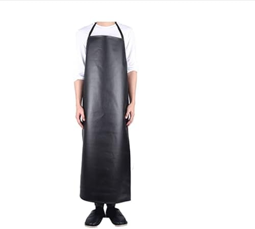 SPORTARC wasserdichte Gummi-Vinyl-Schürze, leichtes Modell, chemikalienbeständig, Arbeitsschürze, Kleidung für Geschirrspülen, Laborarbeit, Metzger, Reinigung von Fischen (Schwarz XL)