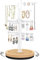 penobon Rotatif Porte Bijoux, Presentoir Bijoux Réglable en Hauteur avec Base en Bois, Support Bijoux en Métal pour Ranger Boucles D'oreilles, Colliers, Bracelets, Montres et Bagues