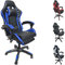 Sedia Gaming Ergonomica, Sedia Ufficio Ergonomica Lombare, Colore Blu/ Nero, 61x51x123cm, Schienale Regolabile fino a 135 gradi, Pistone A Gas, Sostiene Fino 120 Kg