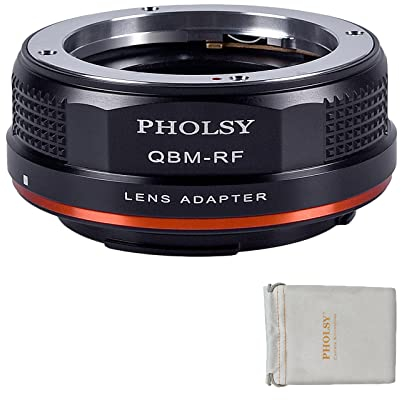 PHOLSY QBM-EOS R, Adaptador Objetivos Montura Compatible con Objetivos Montura Rollei QBM y Cuerpo Cámara Canon RF, EOS R, R6 Mark II, R7, R8, R10, R3, R5, R5C, R6, EOS RP, R50, QBM-RF