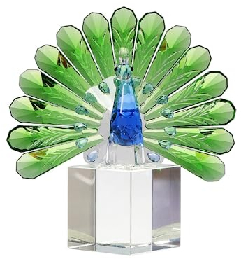 anso Kristall Pfau Figur Sammlerstück Glas Kunst Tier Skulptur Wohnkultur Statue