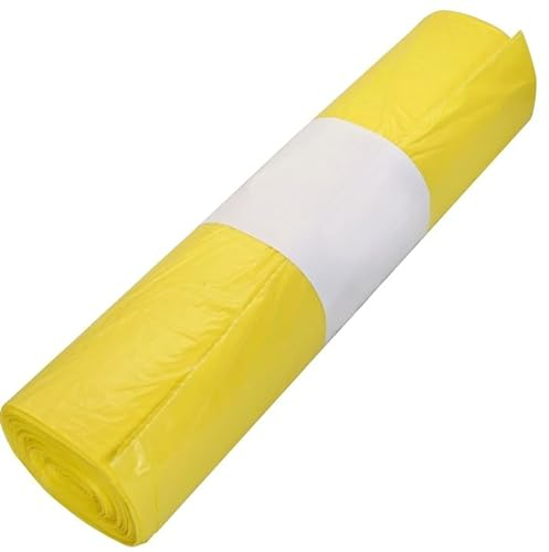 Paquete de 200 bolsas de basura de 120 litros, bolsas de basura amarillas de 70 x 110 cm, bolsas de basura