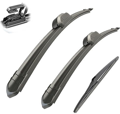 Autowischer, kompatibel mit Mazda 3 BM BN 2013–2018, Auto-Wischerblätter vorne und hinten, weiche Gummi-Scheibenwischer, automatische Windschutzscheibe, 24 Zoll + 18 Zoll + 12 Zoll, 2015 2016 2017 (C