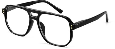 FEISEDY Retro 70er Lesebrille Blaulichtfilter Brille Herren Damen Quadratisch Nerdbrille Computerbrille mit Klare Linse B0071