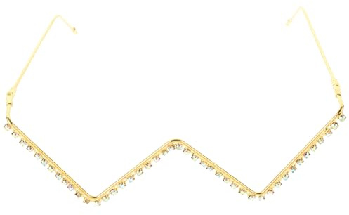 Beaupretty Rhinestone Glasses Frame Party Eyeglasses Frame for Women Decorative Eyeglasses for Festivals Vacation Street Photos Costume Accessories and Photo Props